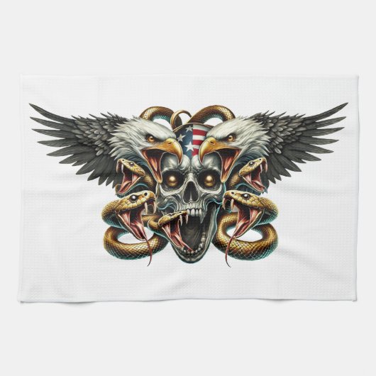 Der Adler und Schlangen Gott der Finsternis Dämon キッチンタオル (横)