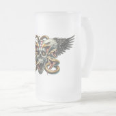 Der Adler und Schlangen Gott der Finsternis  Dämon フロストグラスビールジョッキ (正面右)