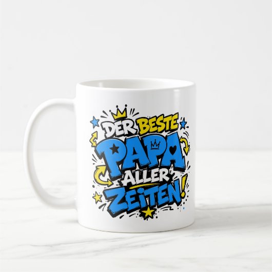 der beste papa aller zeiten 8 graffiti コーヒーマグカップ (左)