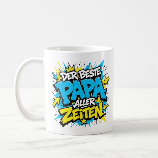der beste papa aller zeiten graffiti 11 コーヒーマグカップ (左)