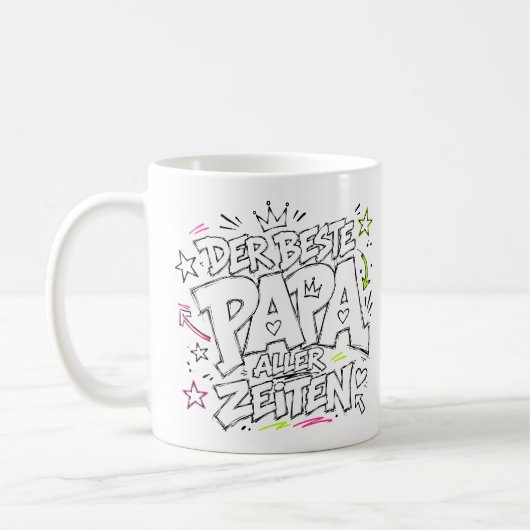 der beste papa aller zeiten graffiti 14 コーヒーマグカップ (左)