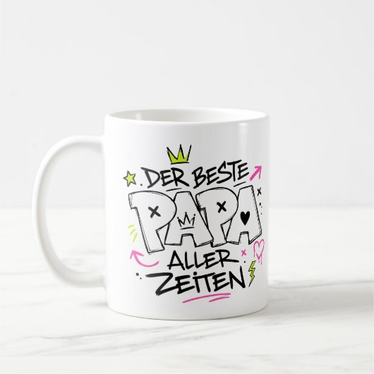 der beste papa aller zeiten graffiti 9 コーヒーマグカップ (左)