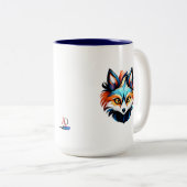 Der Bunte Fuchs - Kopf Portrait ツートーンマグカップ (正面右)