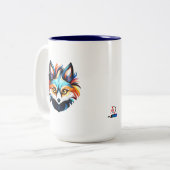 Der Bunte Fuchs - Kopf Portrait ツートーンマグカップ (正面左)