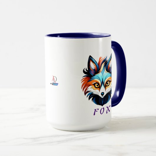 Der Bunte Fuchs - Kopf Portrait マグカップ (正面右)