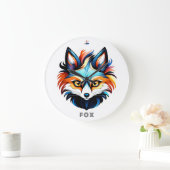 Der Bunte Fuchs - Kopf Portrait ラージ壁時計 (ホーム)