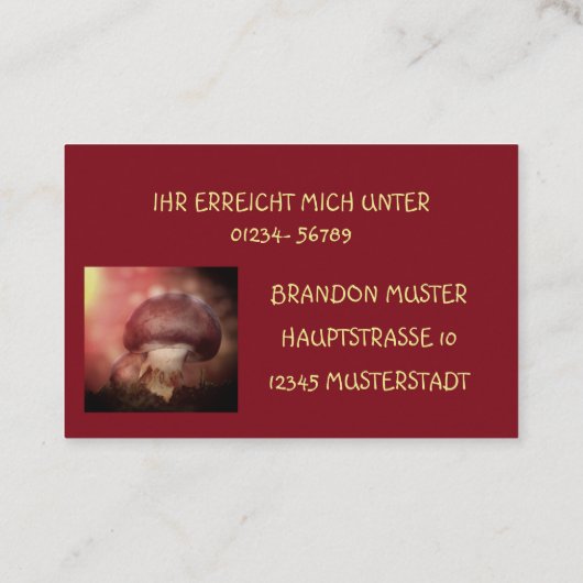 Der  Campion mit dem Champignon 名刺 (裏面)