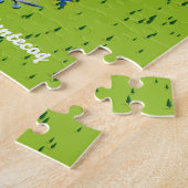 Der chantecoqフランスの湖の地図 ジグソーパズル (側面)