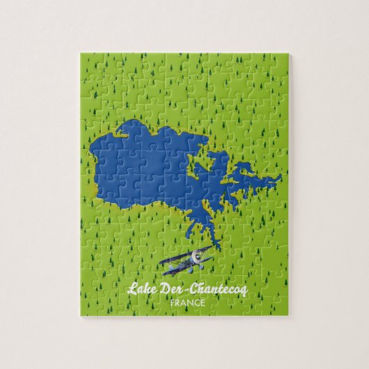 Der chantecoqフランスの湖の地図 ジグソーパズル (縦)