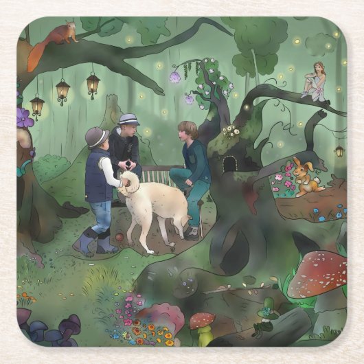 Der geheime Ort  Rechteckiger Pappuntersetzer スクエアペーパーコースター (正面)