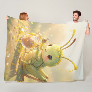 Der Grashüpfer und das Nektarkunstwerk フリースブランケット