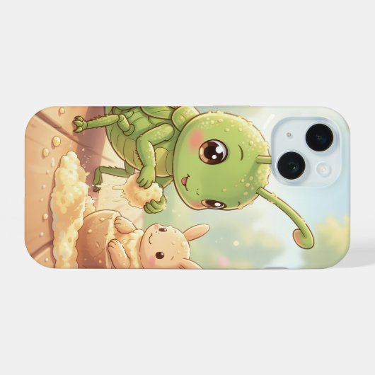 Der Grashüpfer und das Nektarkunstwerk.1 iPhone 15ケース (裏面横)