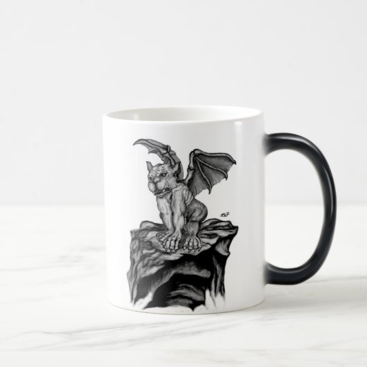 Der kleine Golem - Gargoyle schwarz weiß Design モーフィングマグカップ (右)