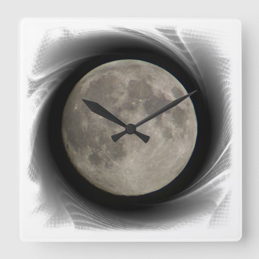 Der Mond, la lune, la luna, the moon Uhr スクエア壁時計 (正面)