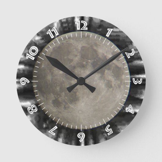 Der Mond, la lune, la luna, the moon Uhr ラウンド壁時計 (正面)
