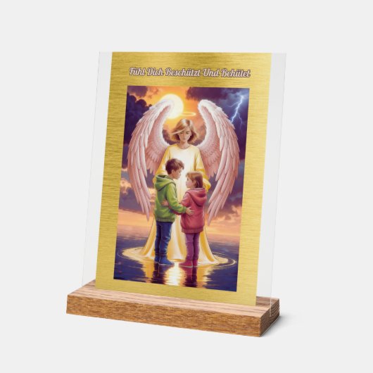 Der Schutzengel begleitet Dich アクリルサイン (傾斜)