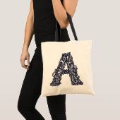 Der schwarz-weiße Buchstabe "A" トートバッグ (正面(商品))