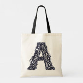 Der schwarz-weiße Buchstabe "A" トートバッグ (裏面)