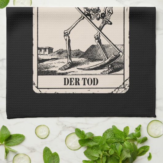 Der Tod / Death Tarot Card キッチンタオル (折り畳み)