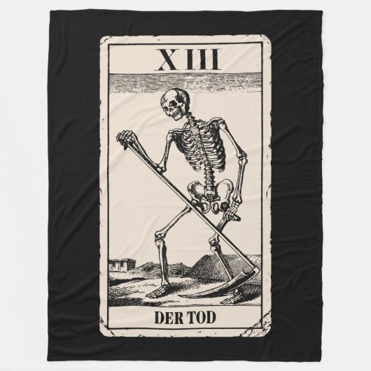 Der Tod / Death Tarot Card フリースブランケット (正面)