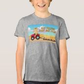 Der Traktor zieht den Pflug トライブレンドＴシャツ (正面)