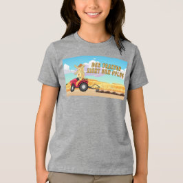 Der Traktor zieht den Pflug トライブレンドＴシャツ