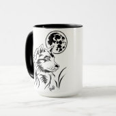 Der träumende junge Wolf Tasse マグカップ (正面左)