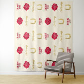 Derby Day Ivory Gold Rose Custom Photo Backdrop タペストリー (インサイチュ)