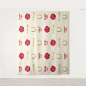 Derby Day Ivory Gold Rose Custom Photo Backdrop タペストリー (正面)