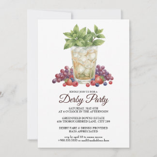 Derby Day Mint Julep Horse Race Party Invitation 招待状