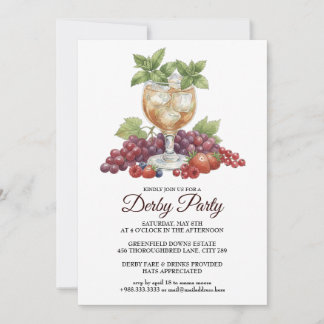 Derby Day Mint Julep Horse Race Party Invitation 招待状