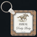 Derby horse racing elegant gingham party gifts キーホルダー<br><div class="desc">Derby horse racing party personalized napkins elegant brown gingham derby party gifts personalized keychain,  retro derby party favors personalized keychain,  equestrian party personalized practical favors,  derby party personalized party  supplies derby party gifts derby party favors</div>