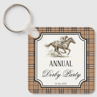 Derby horse racing elegant gingham party gifts キーホルダー