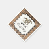 Derby horse racing party elegant gingham スタンダードカクテルナプキン (角)