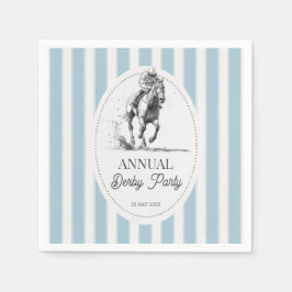 Derby horse racing party retro stripes monogrammed スタンダードカクテルナプキン