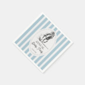 Derby horse racing party retro stripes monogrammed スタンダードカクテルナプキン (角)