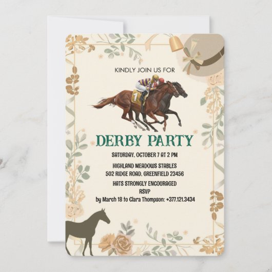 Derby Invitation Elegant Race 招待状 (正面)