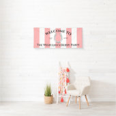 Derby Party Decor Pink Stripes Horseshoe Welcome 横断幕 (インサイチュ)