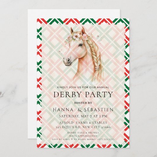 Derby Party Equestrian 招待状 (正面/裏面)