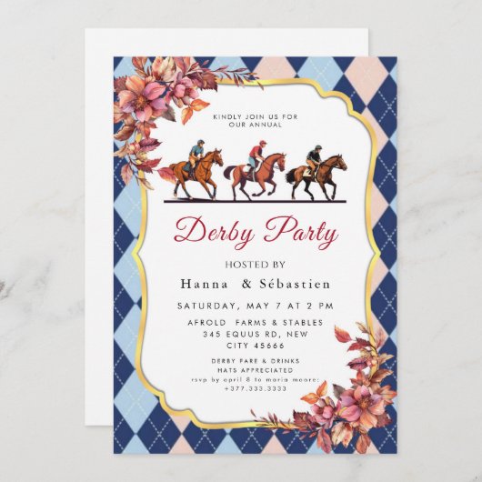 Derby Party Invitation 招待状 (正面/裏面)