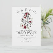 Derby Party Invitation – Floral Horse Head with Ro 招待状 (スタンド正面)