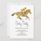Derby Party Invitation – Floral Horse Head with S 招待状 (正面)