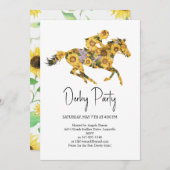 Derby Party Invitation – Floral Horse Head with S 招待状 (正面/裏面)
