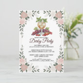 Derby Party Invitation Floral Mint Julep Design 招待状 (スタンド正面)