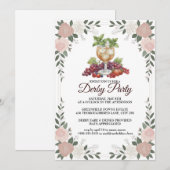 Derby Party Invitation Floral Mint Julep Design 招待状 (正面/裏面)