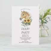  Derby Party Invitation – Horse Head Floral Sunflo 招待状 (スタンド正面)