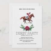 Derby Party Invitation | Horse Racing Elegant Flor 招待状 (正面/裏面)