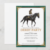 Derby Party Invitation Horseshoe Floral Wall Art 招待状 (正面/裏面)