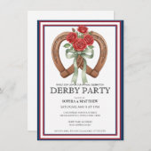 Derby Party Invitation Horseshoe Floral Wall Art 招待状 (正面/裏面)