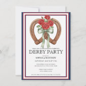 Derby Party Invitation Horseshoe Floral Wall Art 招待状 (正面)